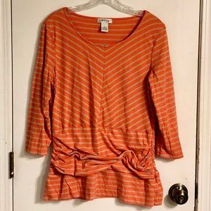 Orvis 3/4 Sleeve Top w/ Bunched Waist Detail